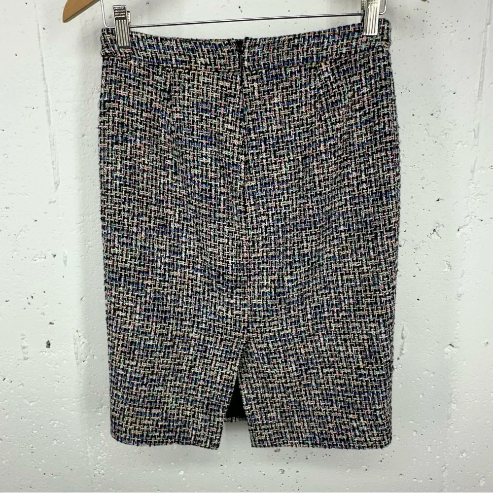 J Crew Women’s size 0 No 2 Black & White Tweed Pencil Skirt